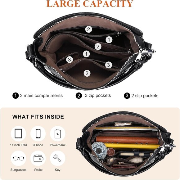 Chic Women's Leather Handbag with Adjustable Strap - Perfect for Every Occasion - Picture 5 of 8